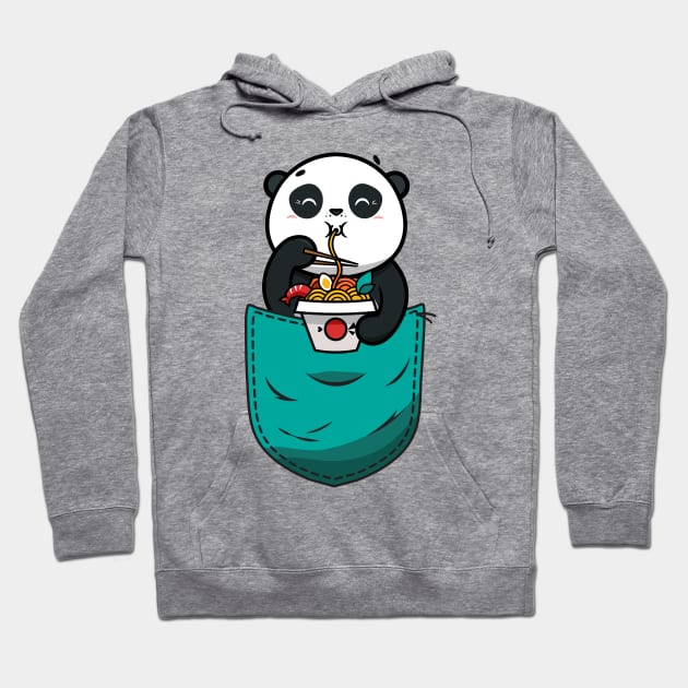 Panda in pocket,Panda eating ramen Hoodie by Sabahmd